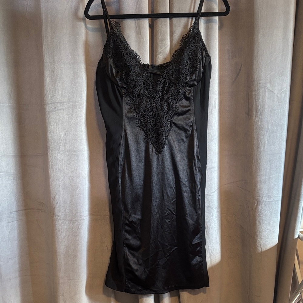Fashion Nova Black Lace Chemise